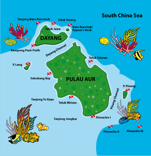 Map of Dayang & Pulau Aur